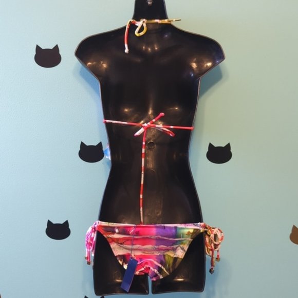 Cia Maritima String Bikini Tanga Watercolor Small Large New - Picture 2 of 8